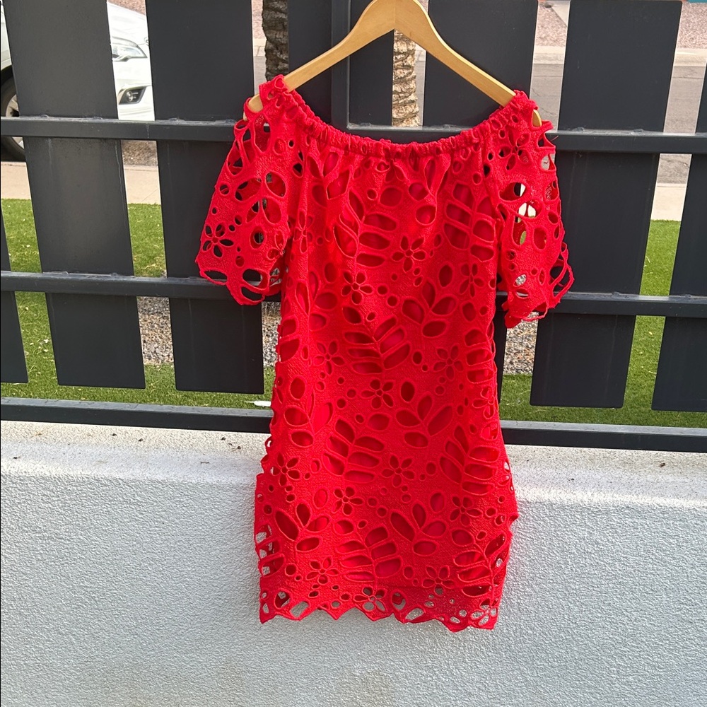 Elegant Red Lace Dress